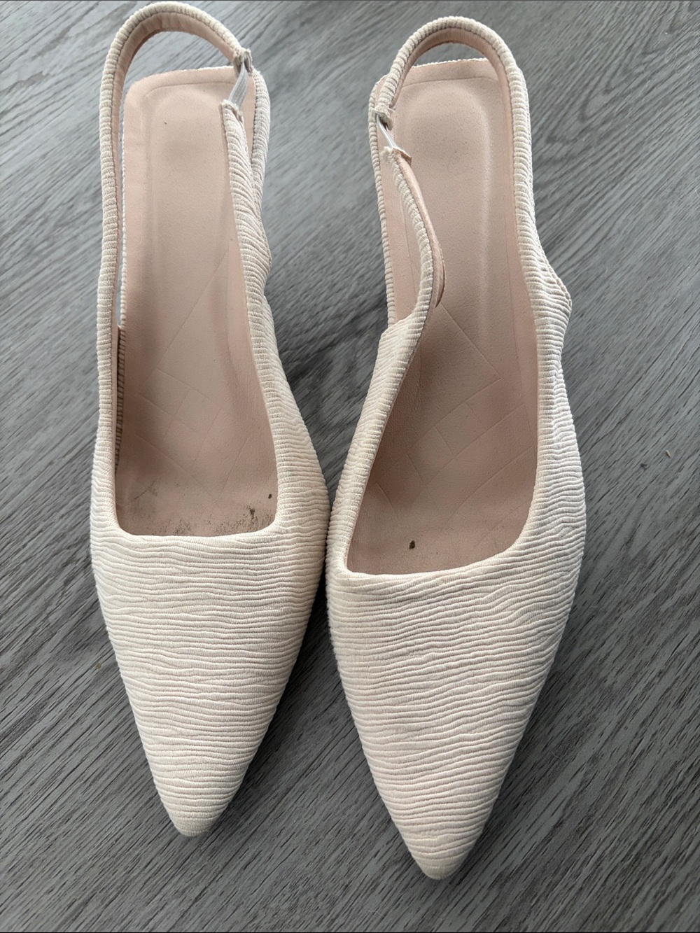Dolce Vita Cream Textured Pointed Slingback Flats